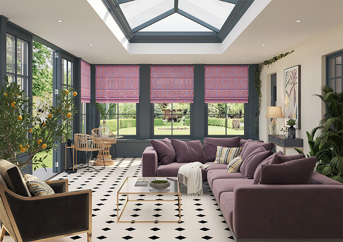 Bamboo Candy, Red Lilac - Twist&Fit Roman Blind - Image 8